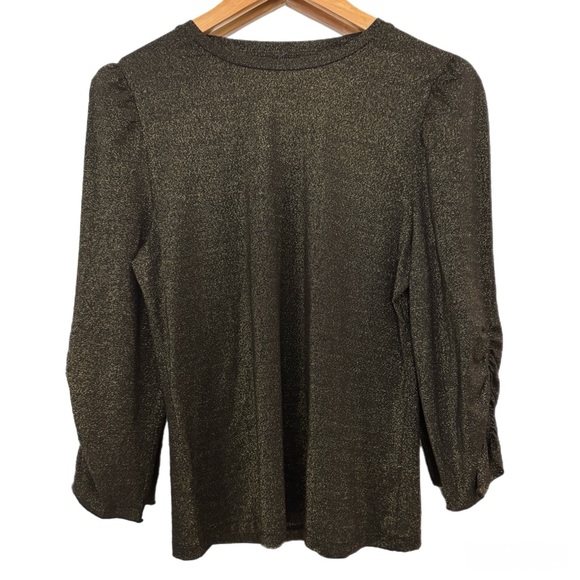 Kate Spade New York Metallic Jersey 3/4 Sleeve Top | Size M | Like New - Picture 4 of 6